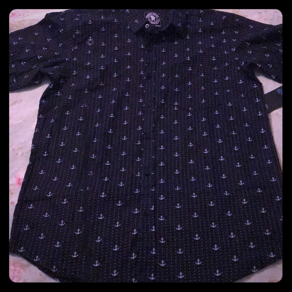 Blue Anchor ⚓️ Button-Up Short Sleeve 👕 shirt